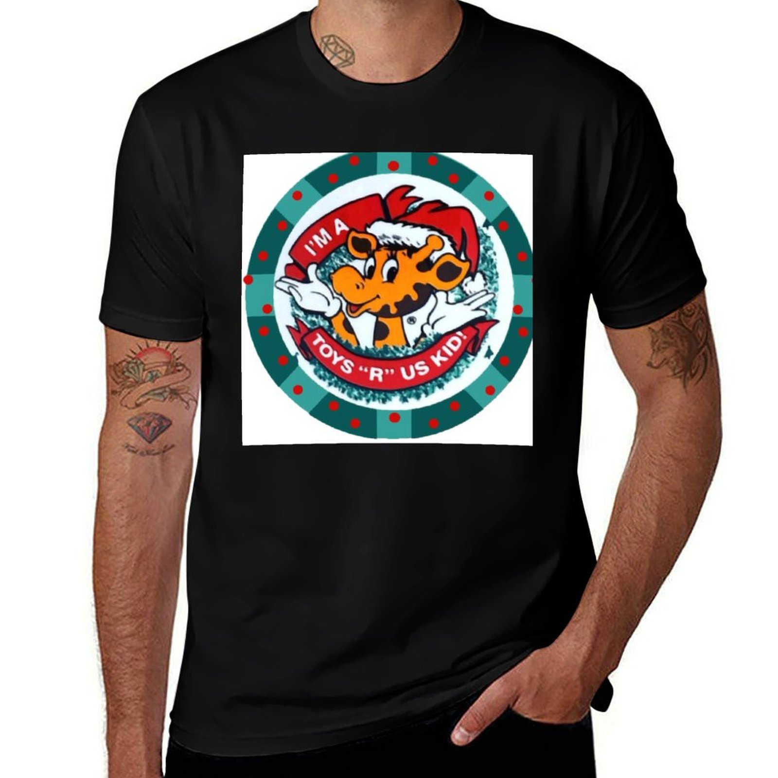 Kids Toys Logo - Retro logo z motywem żyrafy Geoffrey