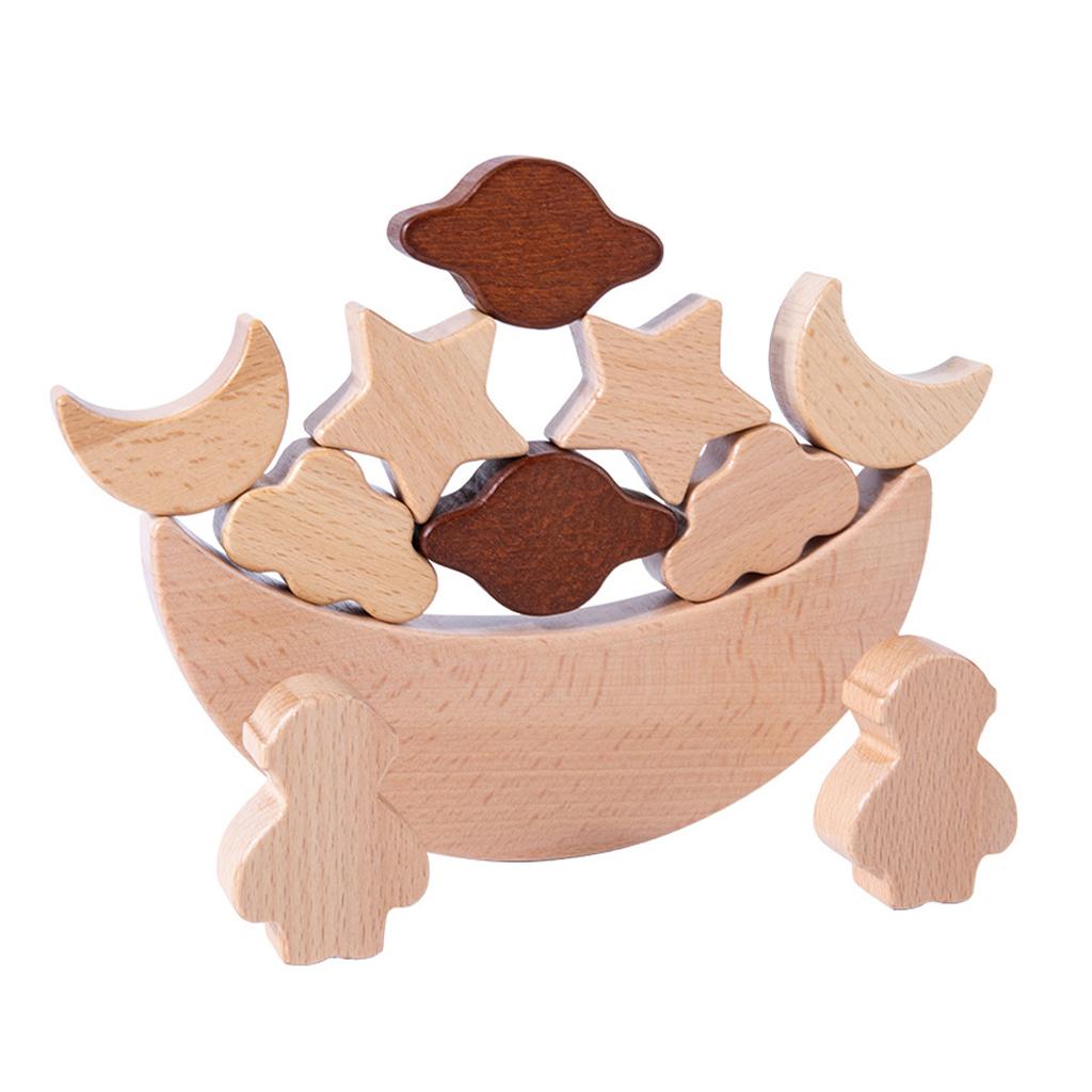 Wooden Blocks Stacking - Zabawki Montessori, Klocki do układania w