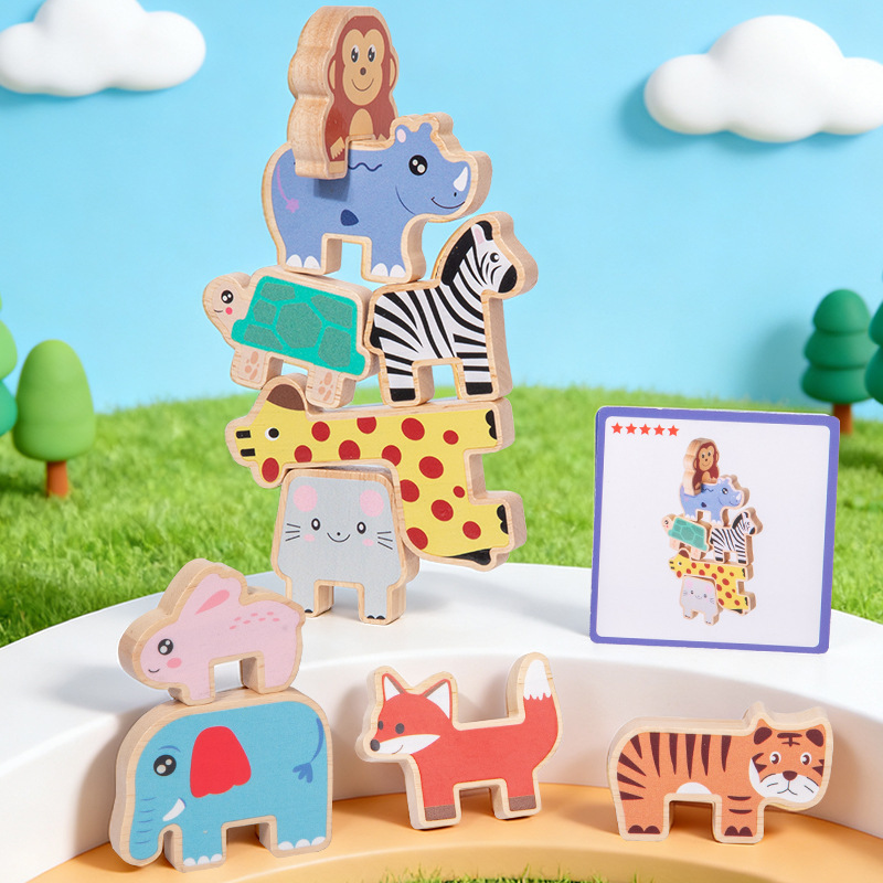 Wooden Blocks Stacking - Drewniane klocki do układania w kształcie
