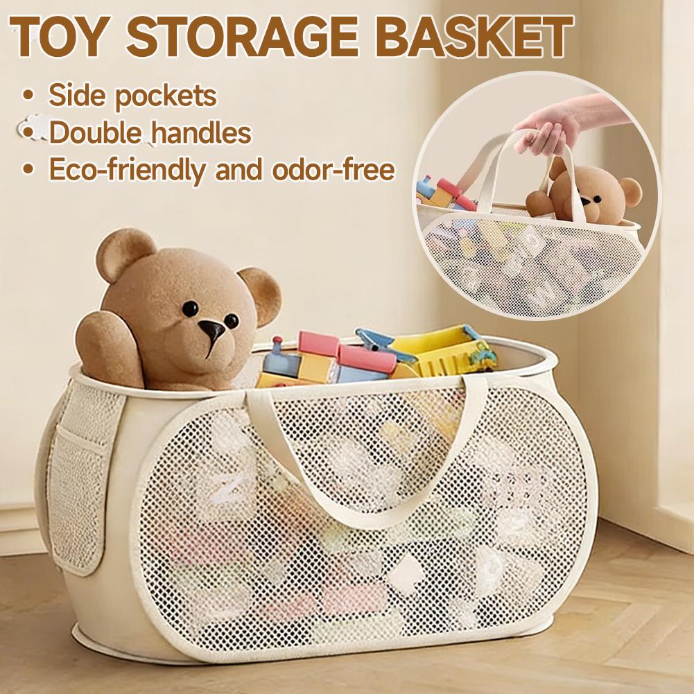 Kids Toys Clearance - Wytrzymały składany kosz do przechowywania, siatkowy