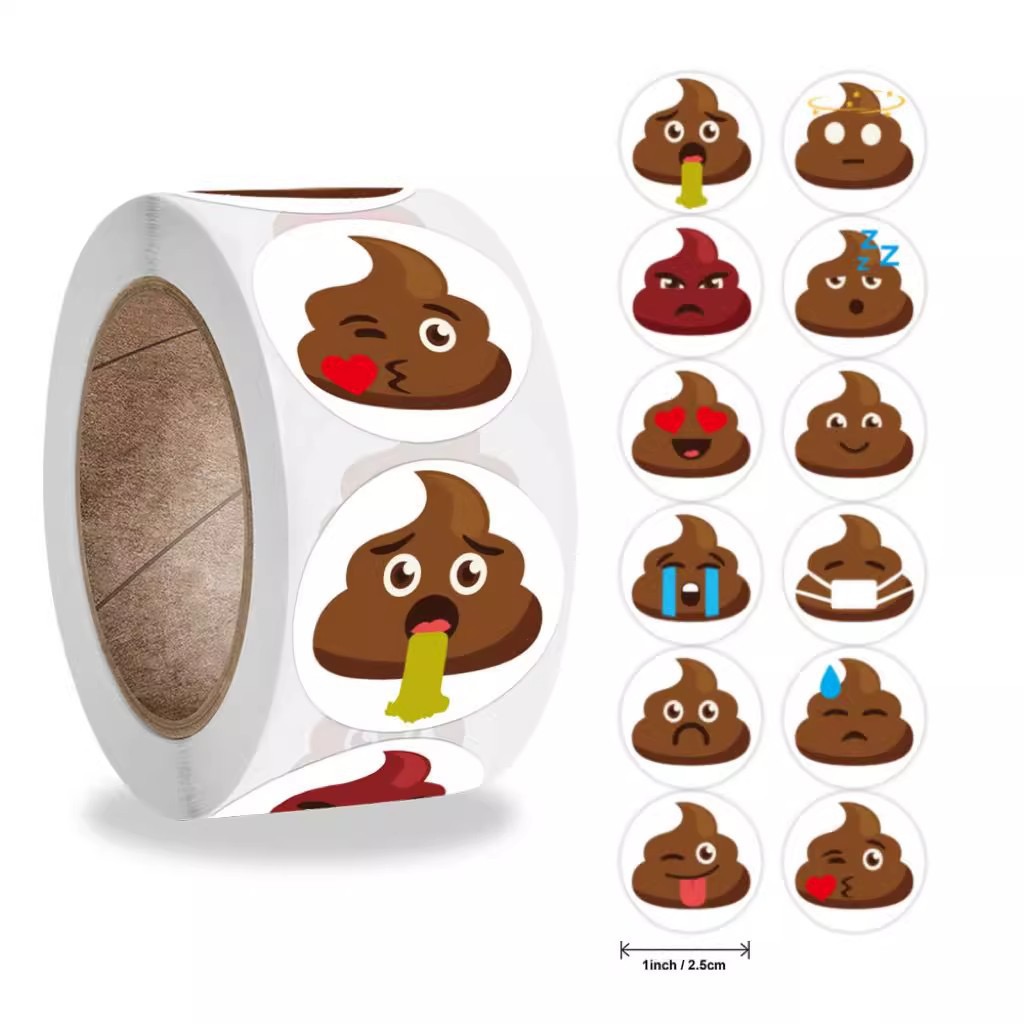 Kids Toys Laptop - 100-500 szt. Śmieszne naklejki z kackiem,