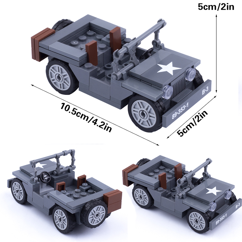 Kids Toys Jeep - MOC WW2 wojskowe US figurki Willy
