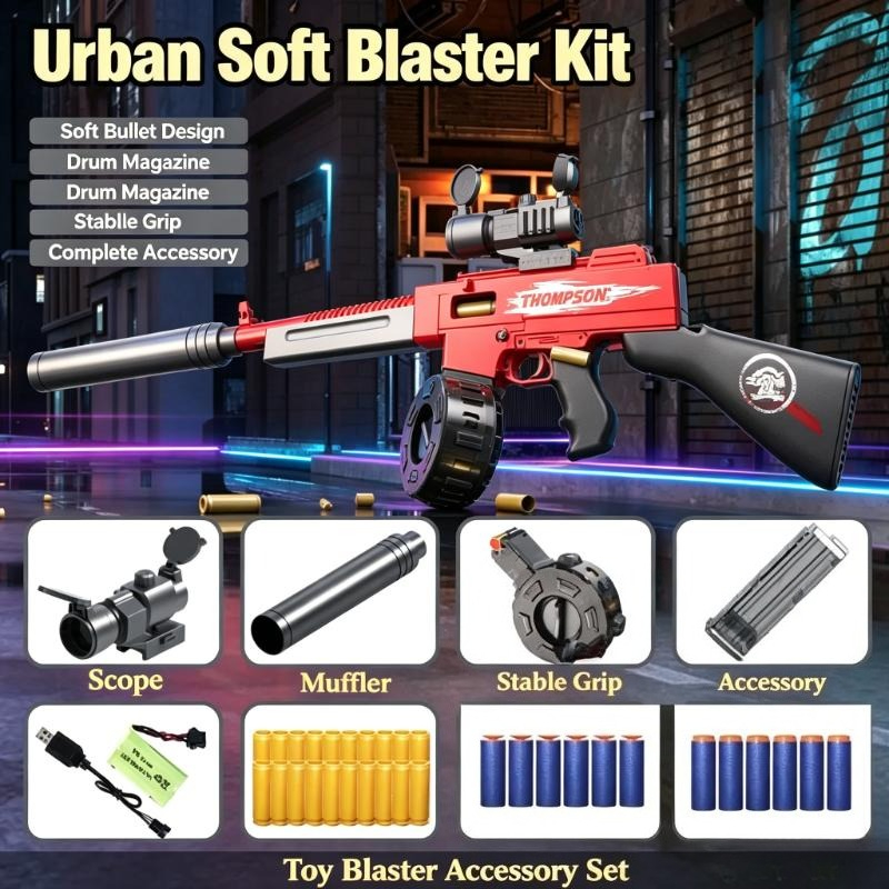 Foam Dart Gun - Elektryczny model zabawki z miękkimi pociskami,