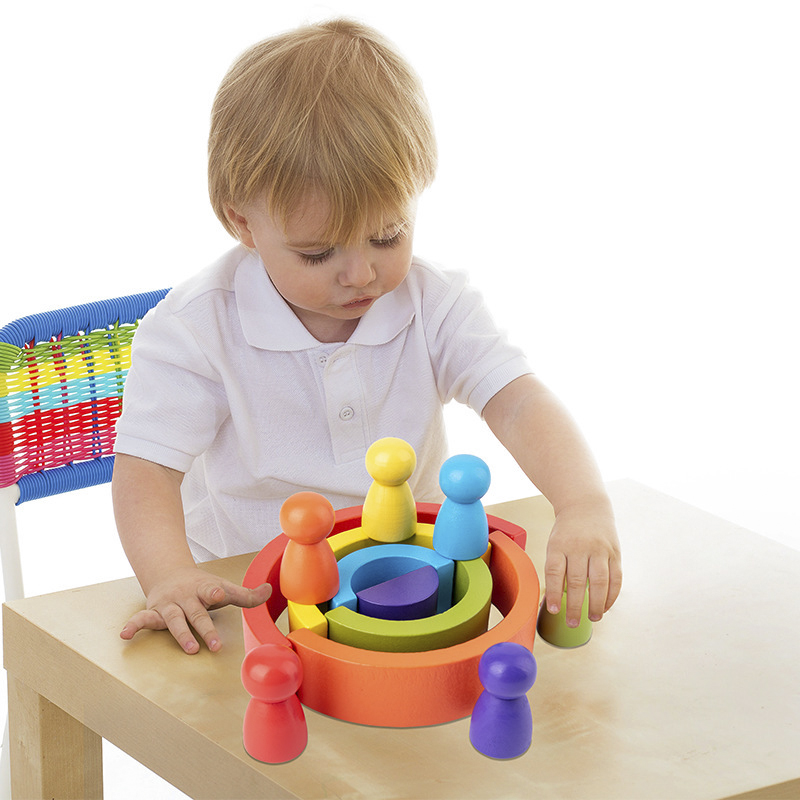 Drewniana zabawka tęczowa dla  – Wooden Blocks Stacking recenzja i cena