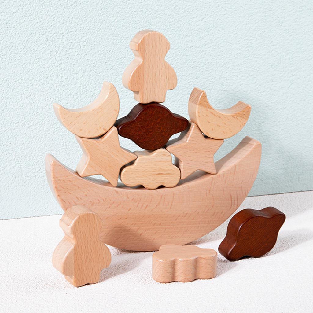 Zabawki Montessori, Klocki do  – Wooden Blocks Stacking recenzja i cena