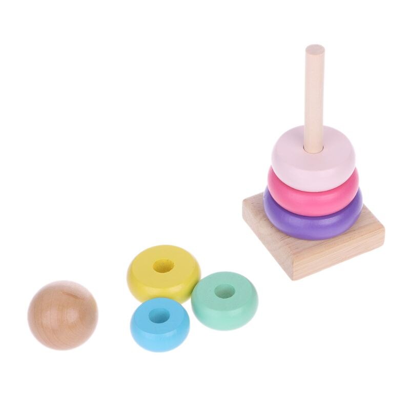 Dzieci tęczowa wieża okucie dr – Wooden Blocks Stacking recenzja i cena