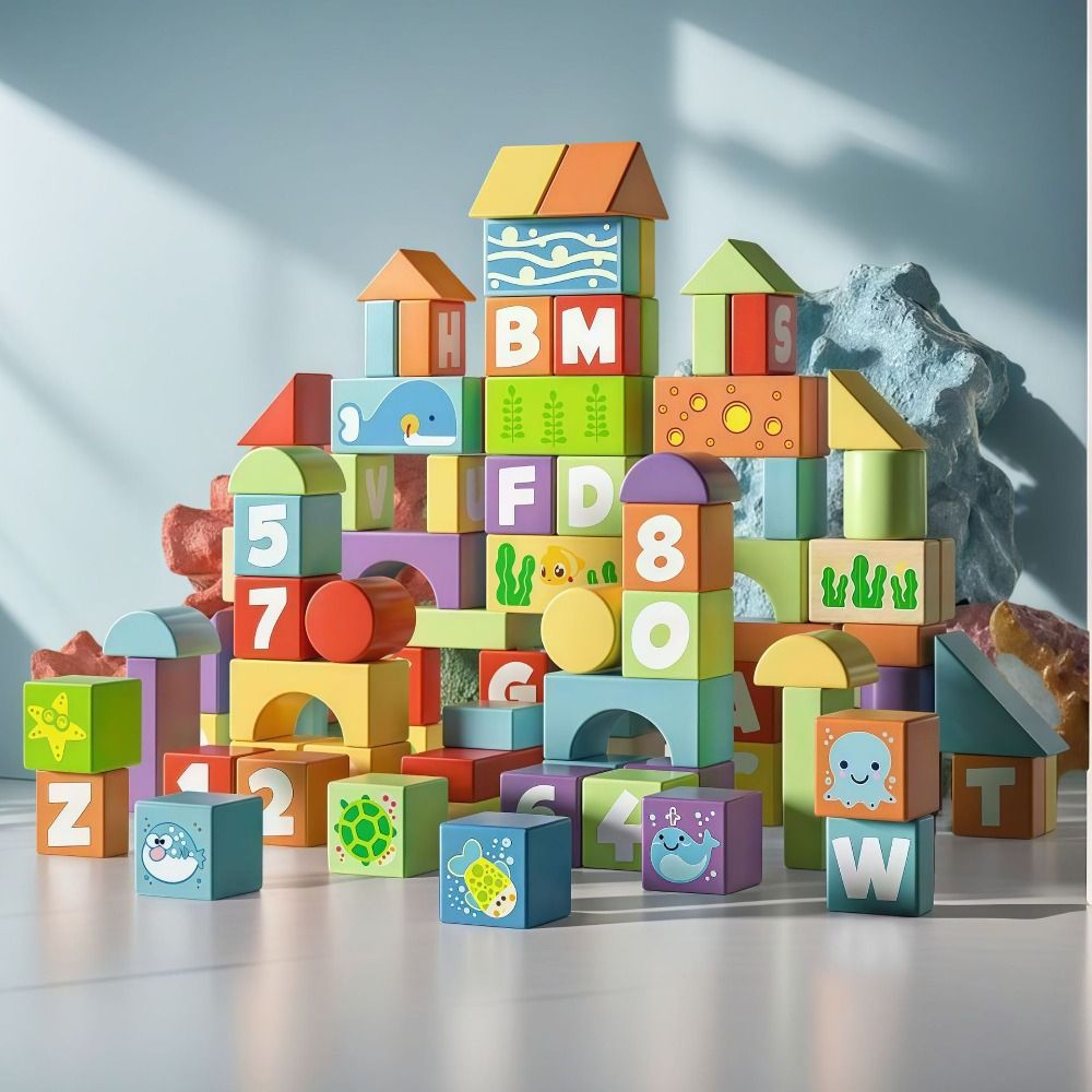 Drewniane klocki do budowania, – Wooden Blocks Stacking recenzja i cena