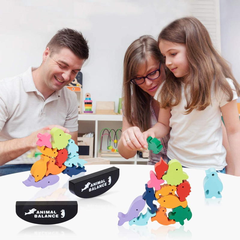 Nowe dzieci Montessori drewnia – Wooden Blocks Stacking recenzja i cena