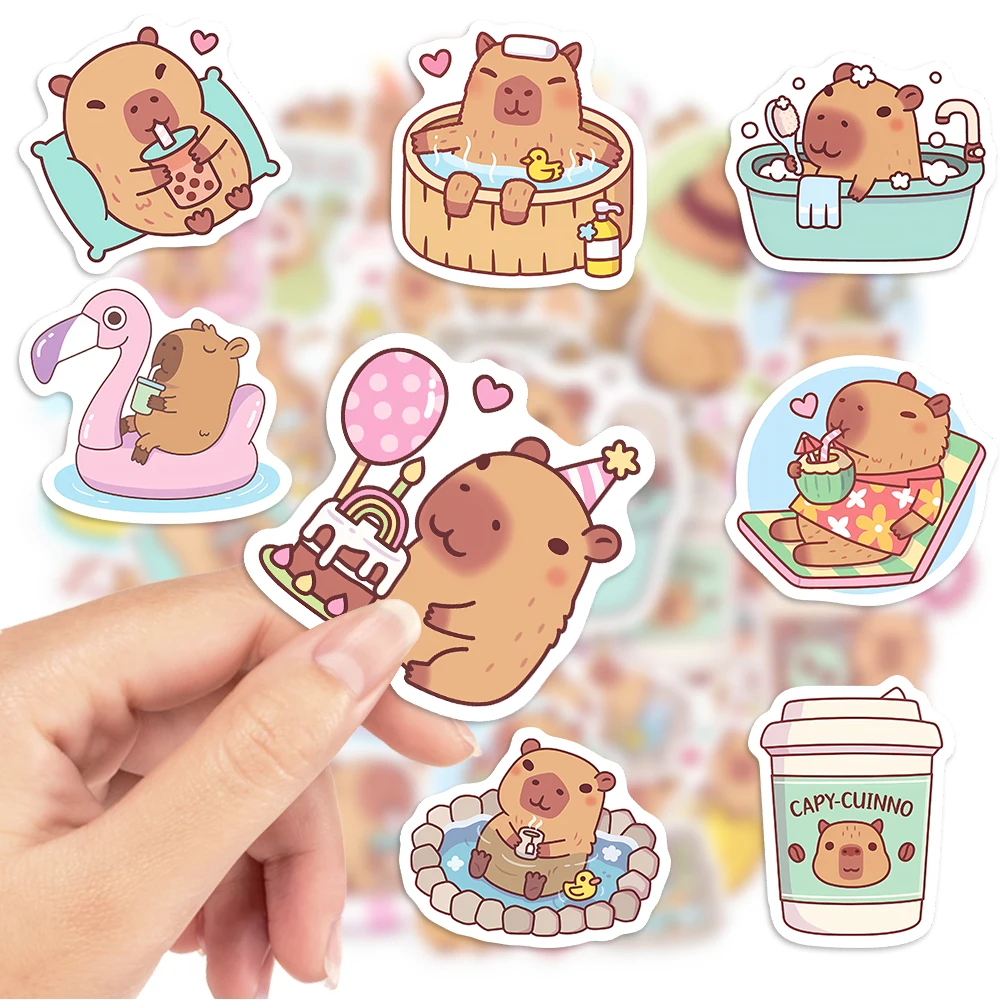 Śliczne Capybara Cafe naklejki – Kids Toys Laptop recenzja i cena