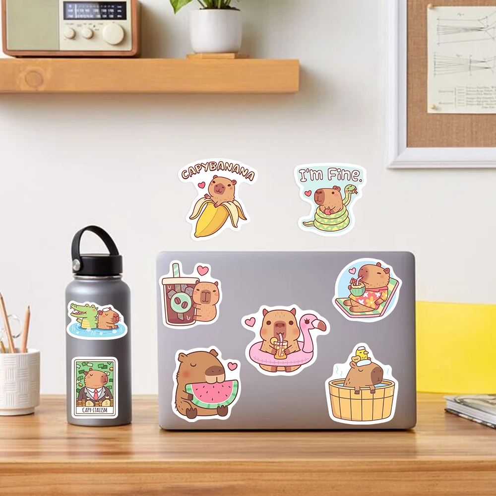 Śliczne Capybara Cafe naklejki – Kids Toys Laptop recenzja i cena