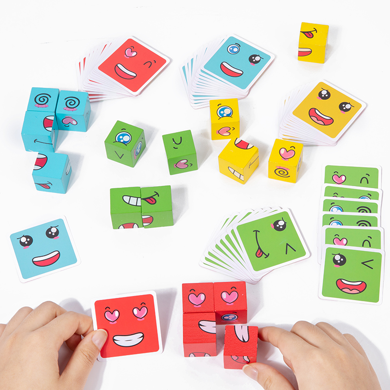 Gra w kostkę do zmiany twarzy  – Wooden Blocks Stacking recenzja i cena