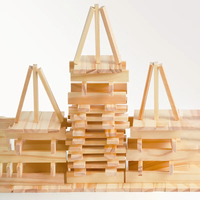 100 SZTUK Klasyczny Drewniany  – Wooden Blocks Stacking recenzja i cena