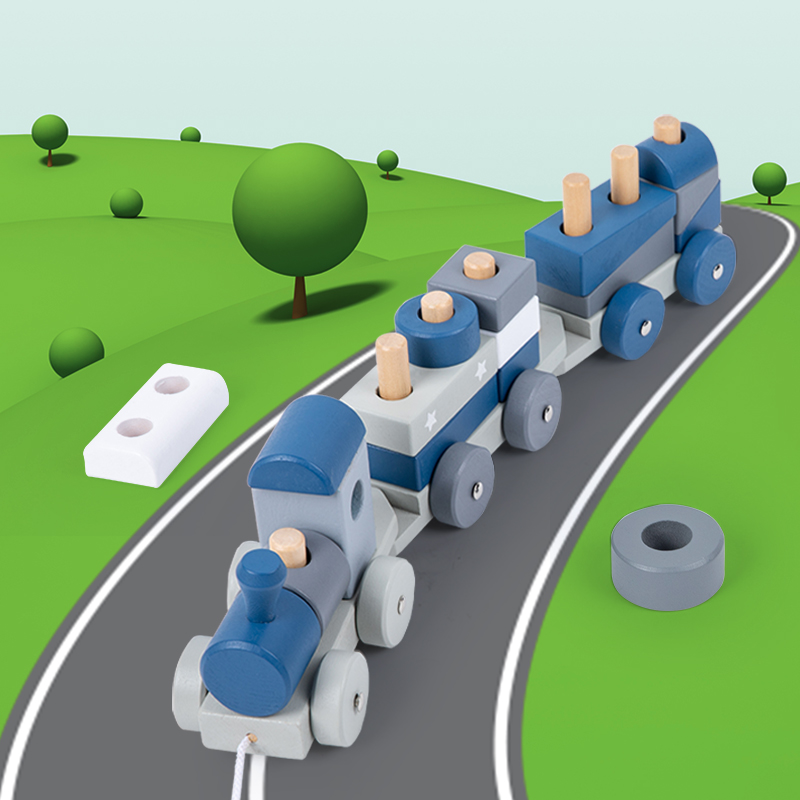 Drewniany zestaw kolejek Monte – Wooden Blocks Stacking recenzja i cena