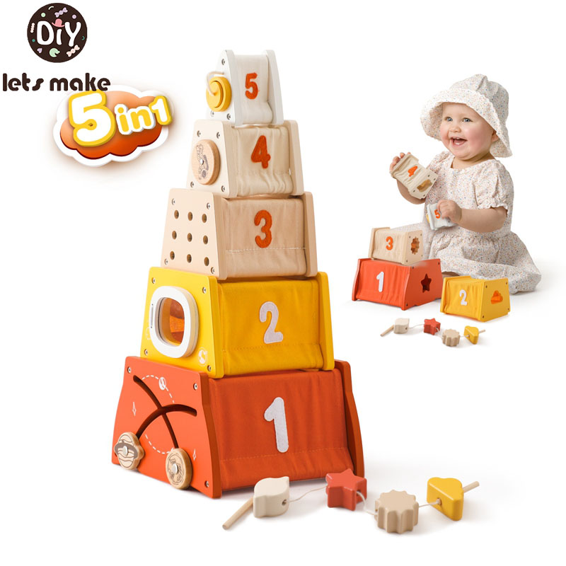 Drewniane zabawki Montessori d – Wooden Blocks Stacking recenzja i cena